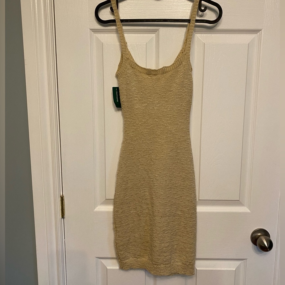 Simons Twix knit contour fitted bodycon dress cutout mini NWT Size small - Picture 3 of 12
